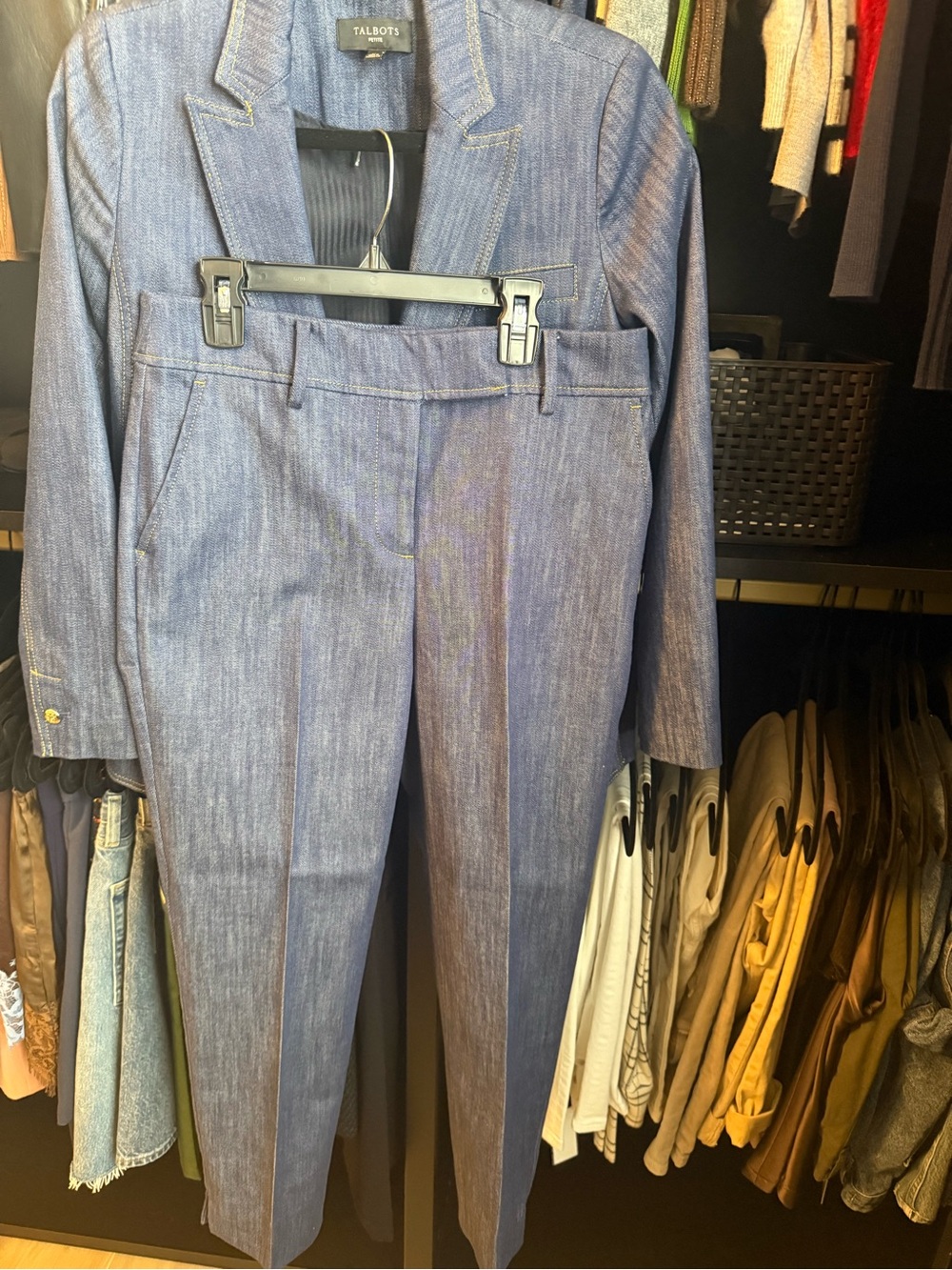 Talbots Navy Denim-Look Pants